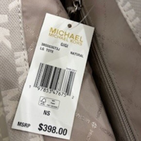 Michael Kors "Gigi" Large Tote in "Natural" NWT - Picture 7 of 11
